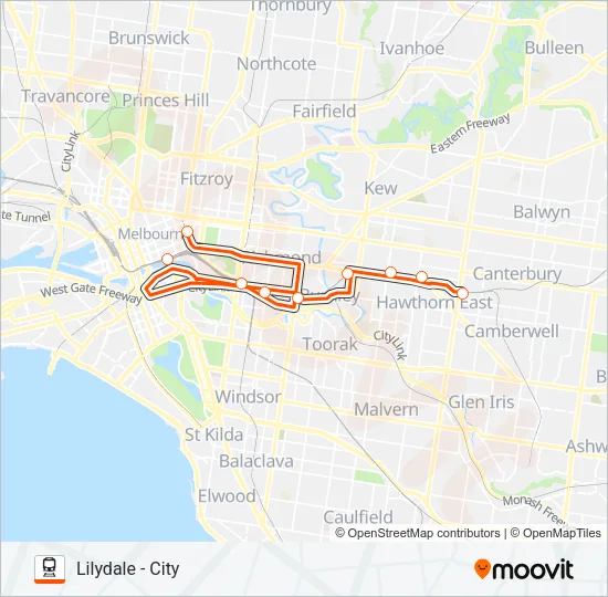 REPLACEMENT BUS Train Line Map