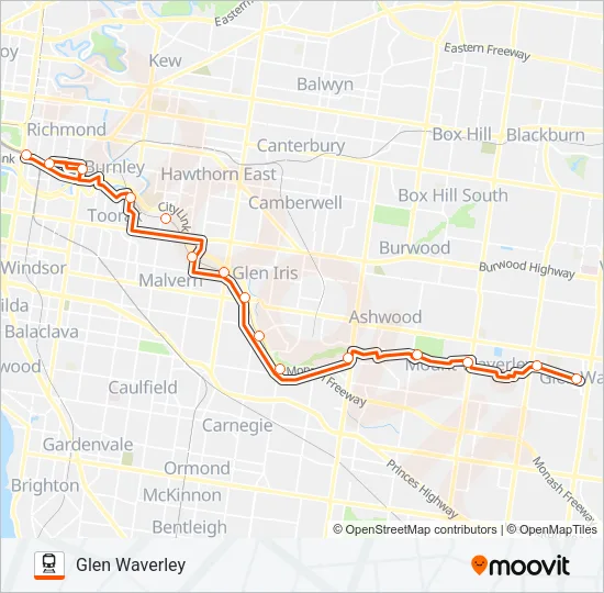 REPLACEMENT BUS Train Line Map
