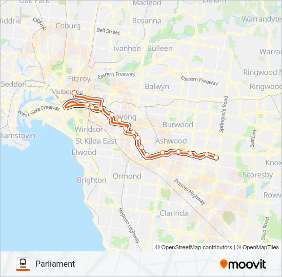 REPLACEMENT BUS Train Line Map