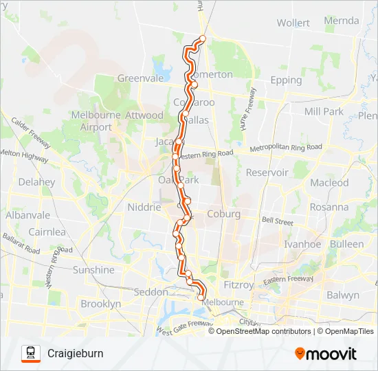 REPLACEMENT BUS Train Line Map