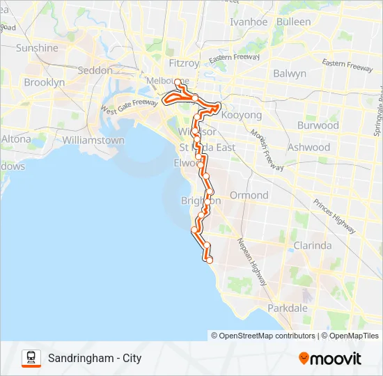 REPLACEMENT BUS Train Line Map