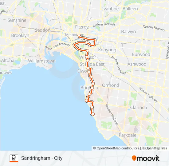 REPLACEMENT BUS Train Line Map