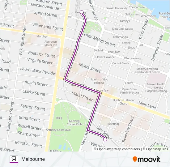 GEELONG Bus Line Map
