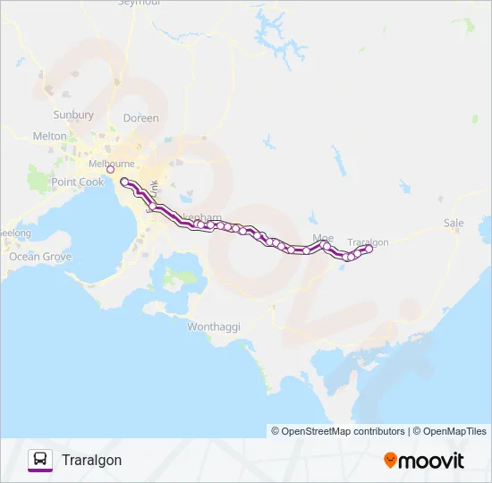 Mapa de TRARALGON de autobús