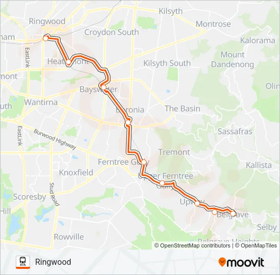 REPLACEMENT BUS Train Line Map
