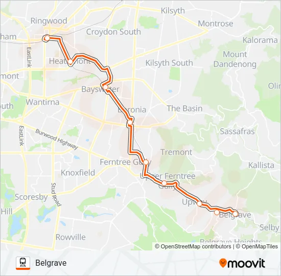REPLACEMENT BUS Train Line Map
