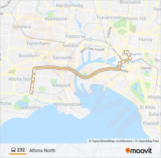 232 Route Schedules, Stops & Maps Altona North (Updated)