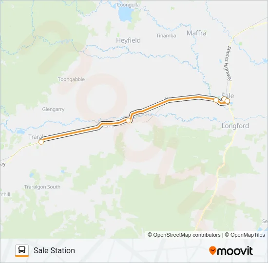 TRARALGON Bus Line Map