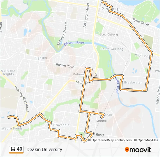 40 Bus Line Map