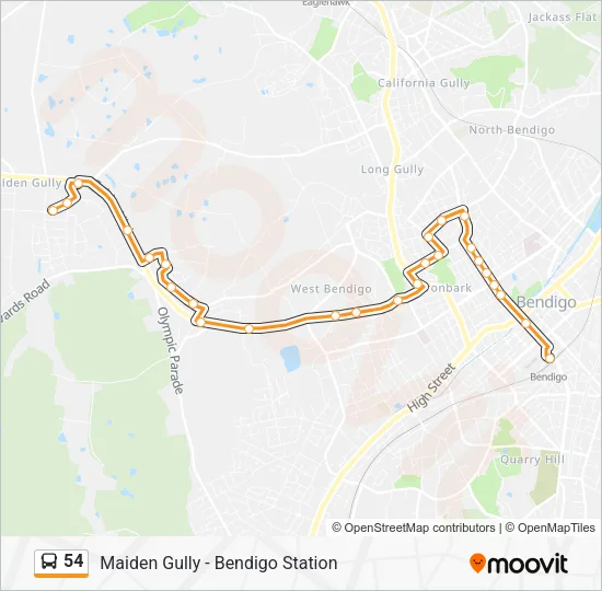 54 Bus Line Map