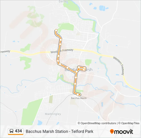 434 Bus Line Map