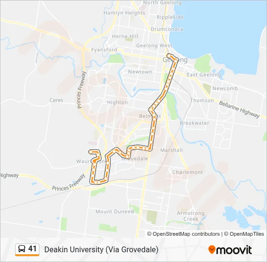 41 Route: Schedules, Stops & Maps - Deakin University (Via Grovedale ...
