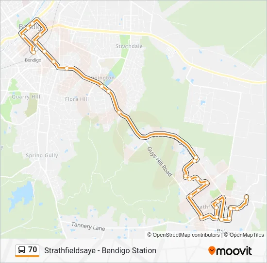 70 Bus Line Map