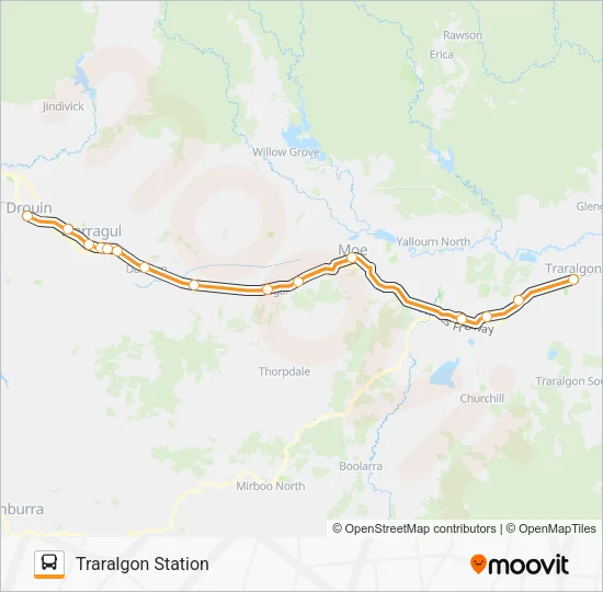 TRARALGON STATION Bus Line Map