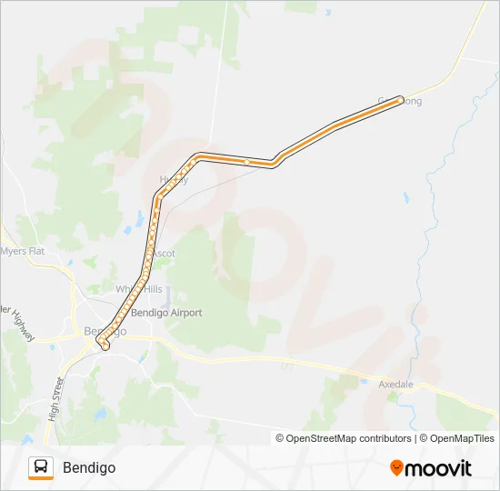 GOORNONG - BENDIGO Bus Line Map