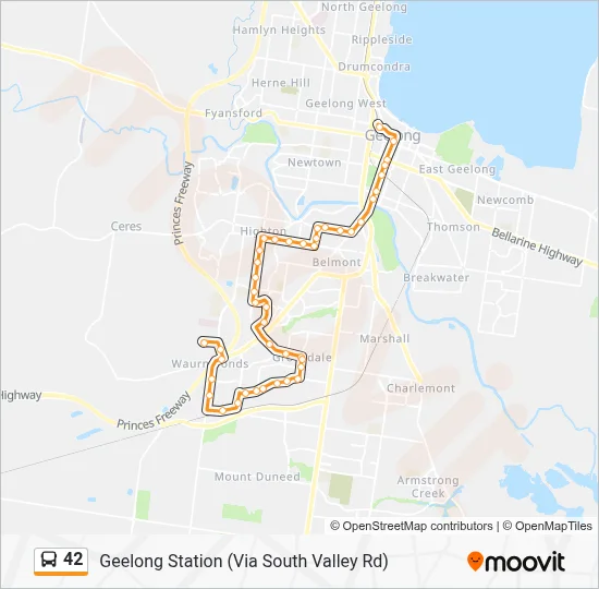 42 Route: Schedules, Stops & Maps - Geelong Station (Via South Valley ...