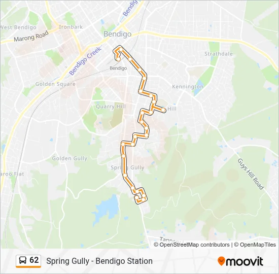 62 Route: Schedules, Stops & Maps - Bendigo Station (Updated)