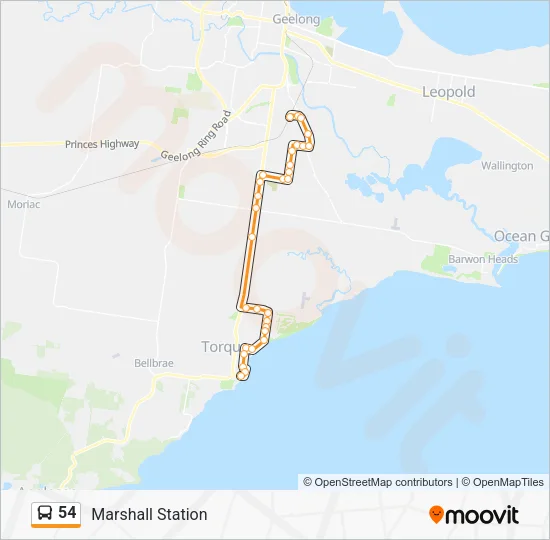 54 Bus Line Map