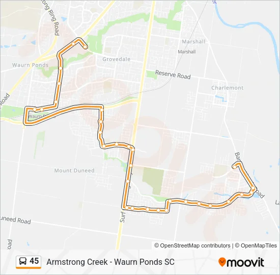 45 Bus Line Map