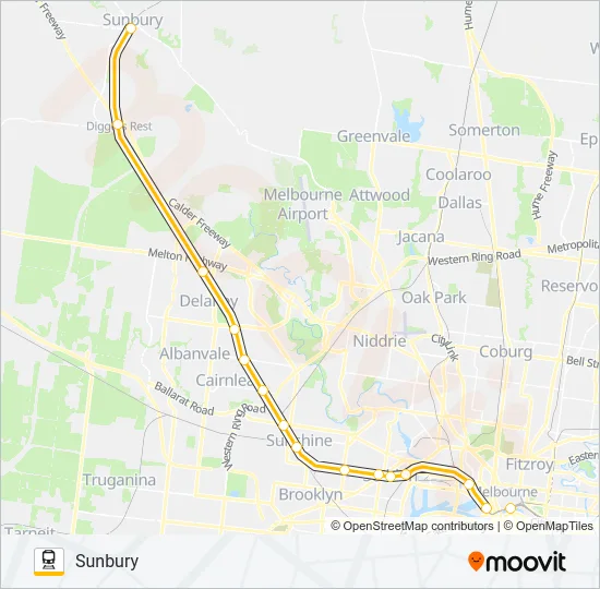 SUNBURY Train Line Map