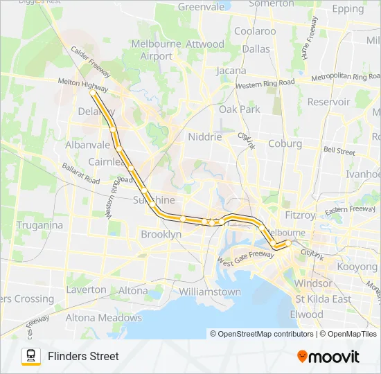 SUNBURY Train Line Map