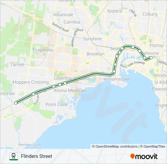 WERRIBEE Train Line Map