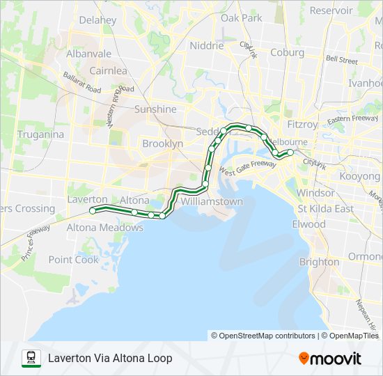 werribee-route-schedules-stops-maps-laverton-via-altona-loop