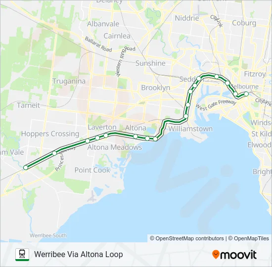 WERRIBEE Train Line Map