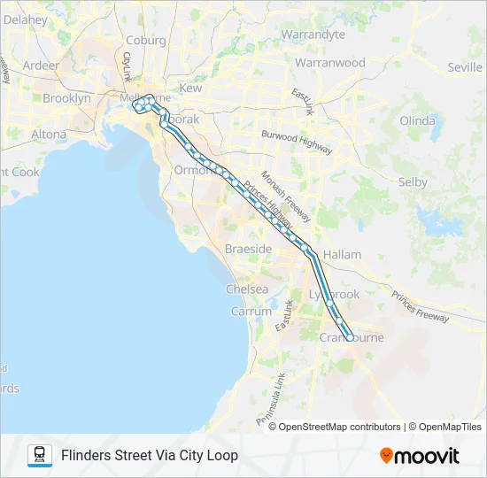 CRANBOURNE Train Line Map