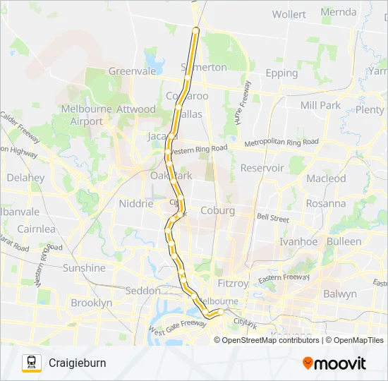 CRAIGIEBURN Train Line Map
