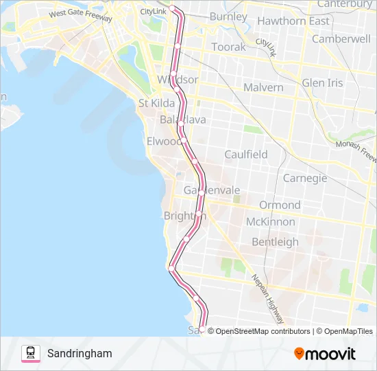 SANDRINGHAM Train Line Map
