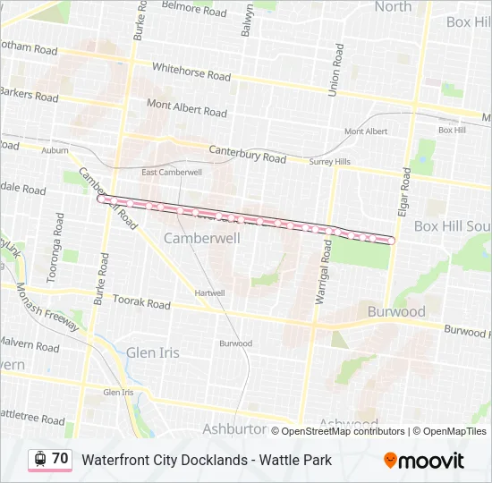 70 Tram Line Map