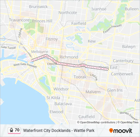 70 Tram Line Map
