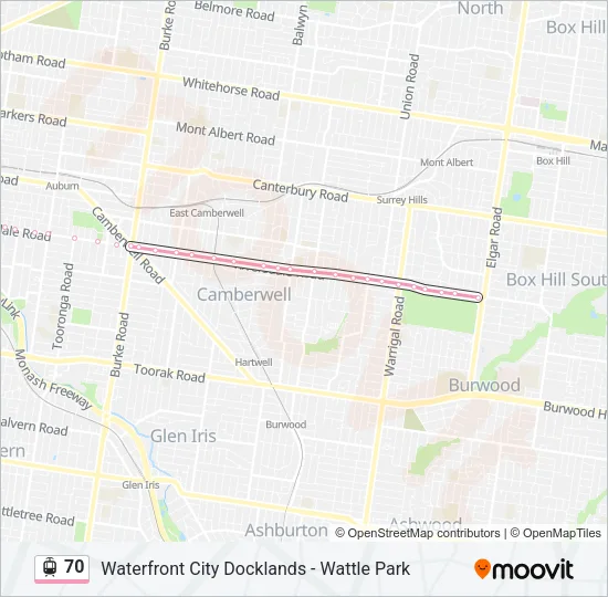 70 Tram Line Map
