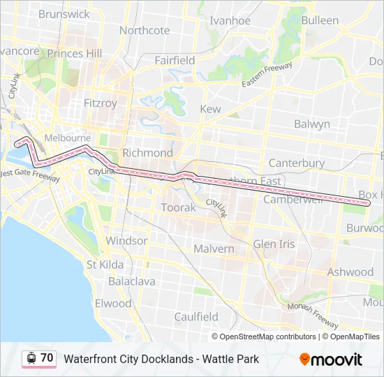70 Tram Line Map
