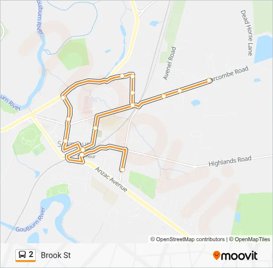 2 Route: Schedules, Stops & Maps - Brook St (Updated)