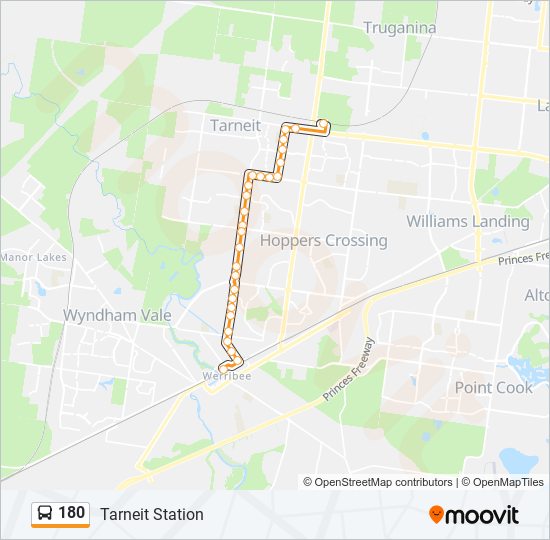 Mapa de 180 de autobús