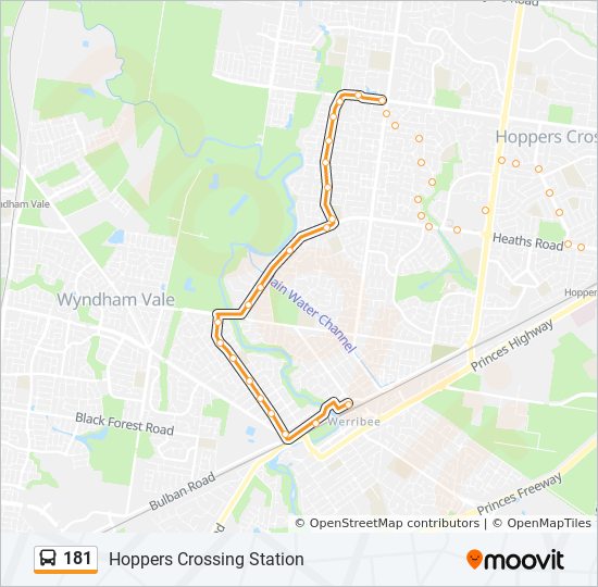 Bus 181 Route Map 181 Route: Schedules, Stops & Maps - Hoppers Crossing Station (Updated)