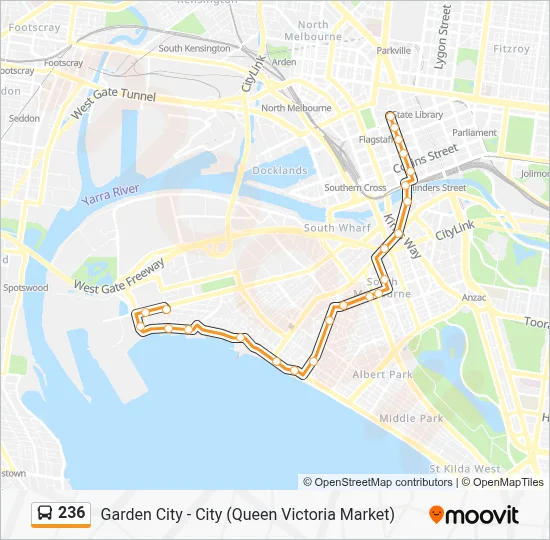 B236 Map 236 Route: Schedules, Stops & Maps - A'Beckett St (Updated)