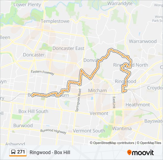 271 bus Line Map