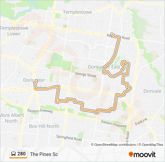 280 Bus Line Map