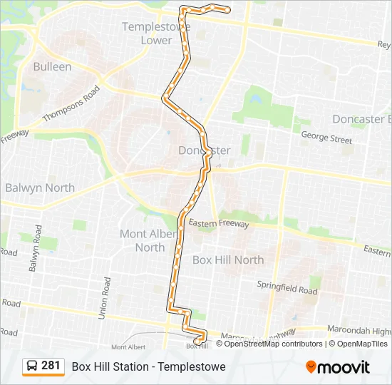 281 Bus Line Map