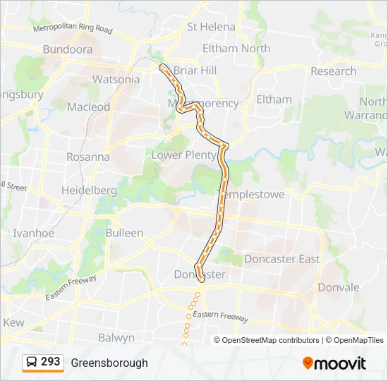 293 Bus Line Map