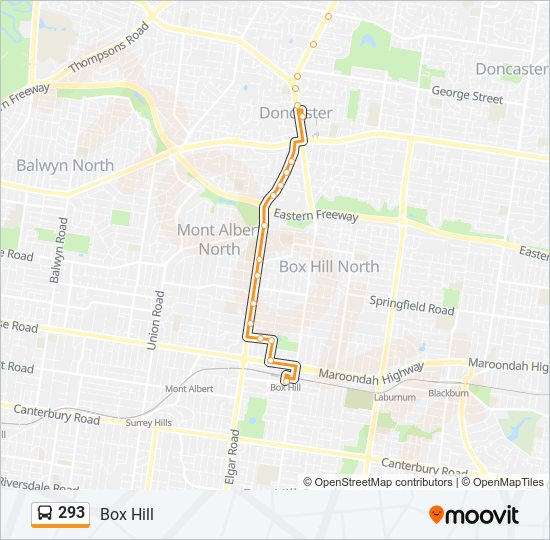 293 bus Line Map