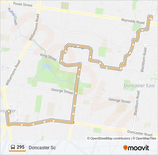 Mapa de 295 de autobús