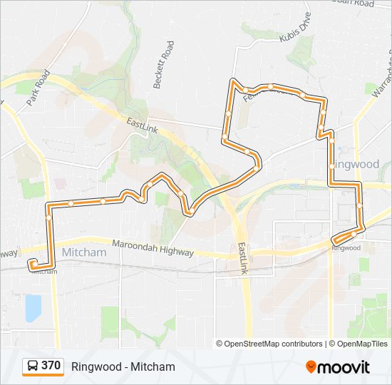 Mapa de 370 de autobús