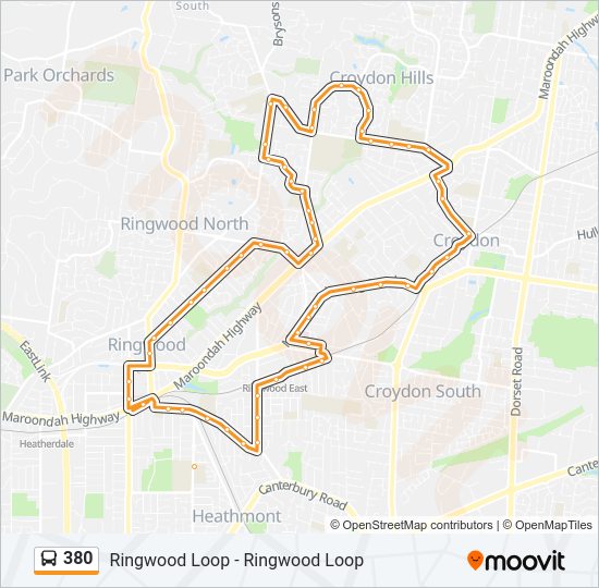 380 Bus Line Map
