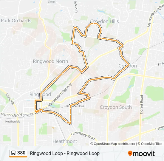 380 Bus Line Map
