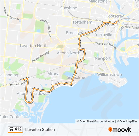 412 Bus Line Map