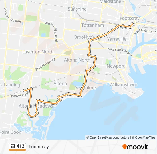 412 Bus Line Map